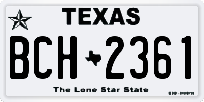 TX license plate BCH2361
