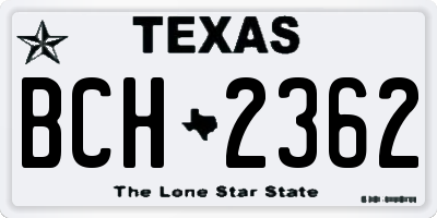 TX license plate BCH2362
