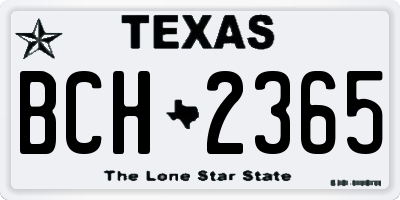 TX license plate BCH2365