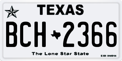 TX license plate BCH2366