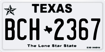 TX license plate BCH2367