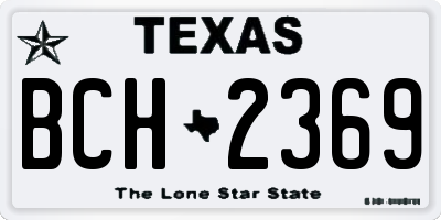 TX license plate BCH2369