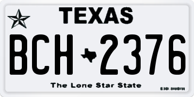 TX license plate BCH2376