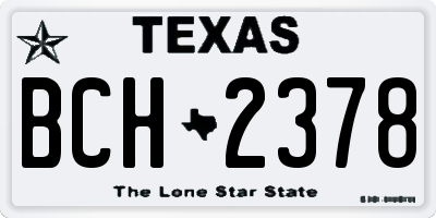 TX license plate BCH2378