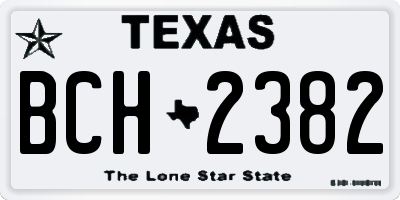 TX license plate BCH2382