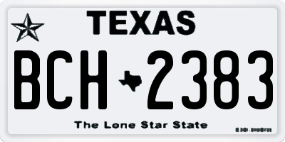 TX license plate BCH2383