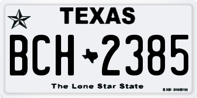 TX license plate BCH2385