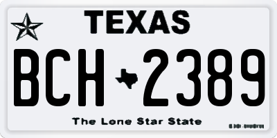 TX license plate BCH2389