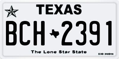 TX license plate BCH2391