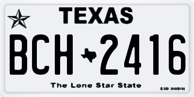 TX license plate BCH2416