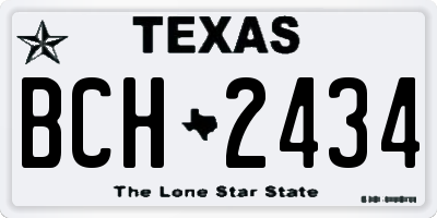 TX license plate BCH2434