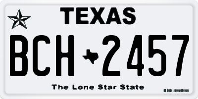 TX license plate BCH2457