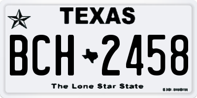 TX license plate BCH2458