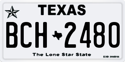 TX license plate BCH2480