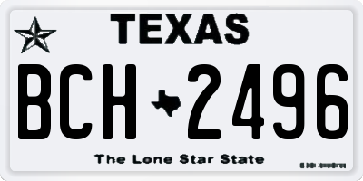 TX license plate BCH2496