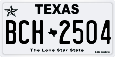 TX license plate BCH2504