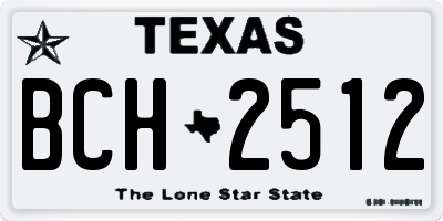 TX license plate BCH2512