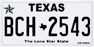 TX license plate BCH2543