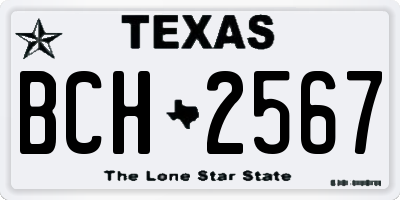 TX license plate BCH2567