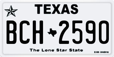 TX license plate BCH2590