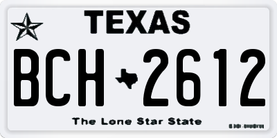 TX license plate BCH2612