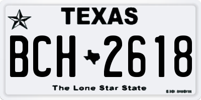 TX license plate BCH2618
