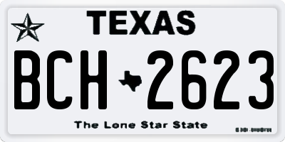 TX license plate BCH2623