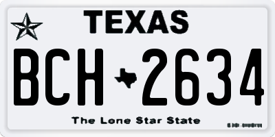 TX license plate BCH2634