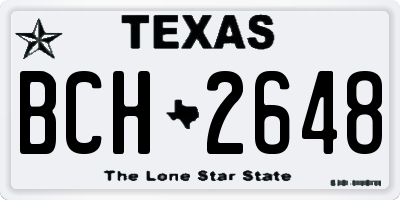 TX license plate BCH2648