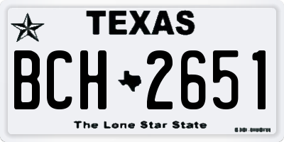 TX license plate BCH2651