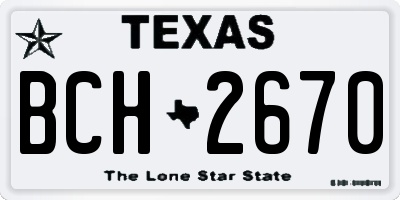 TX license plate BCH2670