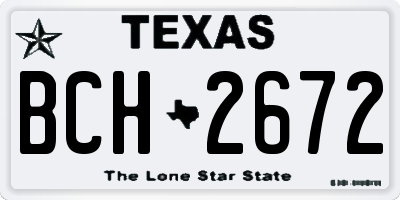 TX license plate BCH2672