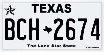 TX license plate BCH2674