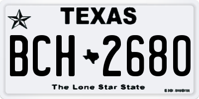 TX license plate BCH2680