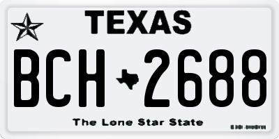 TX license plate BCH2688