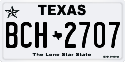 TX license plate BCH2707