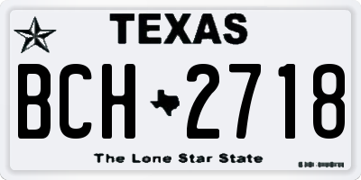 TX license plate BCH2718
