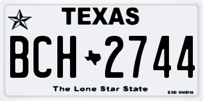 TX license plate BCH2744