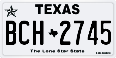 TX license plate BCH2745