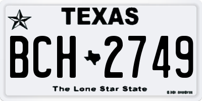 TX license plate BCH2749