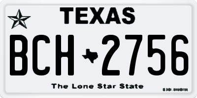 TX license plate BCH2756