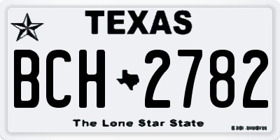 TX license plate BCH2782