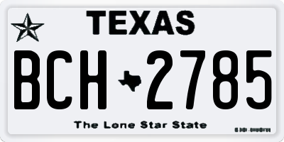 TX license plate BCH2785
