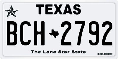 TX license plate BCH2792