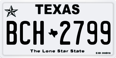 TX license plate BCH2799