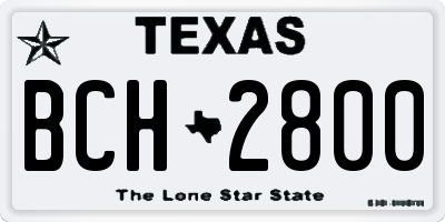 TX license plate BCH2800