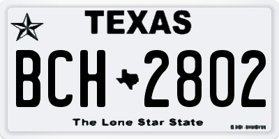 TX license plate BCH2802