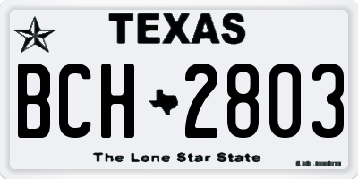 TX license plate BCH2803