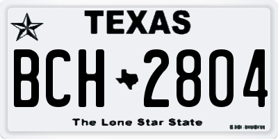 TX license plate BCH2804