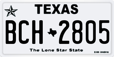 TX license plate BCH2805